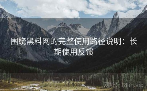 围绕黑料网的完整使用路径说明：长期使用反馈