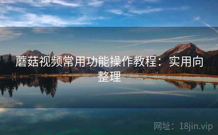 蘑菇视频常用功能操作教程：实用向整理