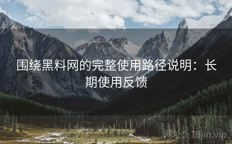 围绕黑料网的完整使用路径说明:长期使用反馈 围绕黑料网的完整使用路径说明:长期使用反馈
